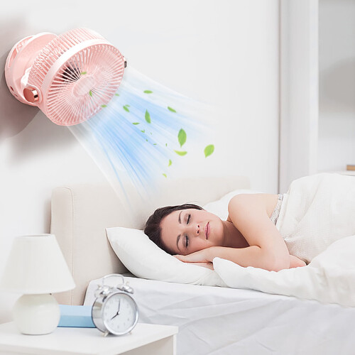 Ventilador de mesa Penkiiy com clipe, 8 polegadas, 5 velocidades, recarregável via USB. 1