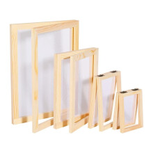 Houten Papierzeef, Papiervorm en Houten Papierframe in 4 Maten voor Doe-Het-Zelf Papierknutselwerk (A4, A5, A6, A7)