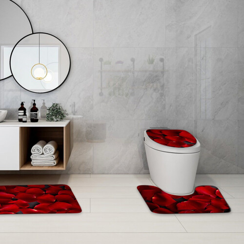 Ensemble de tapis de bain pour la Saint-Valentin, 3 pièces, 45 x 75 cm 1