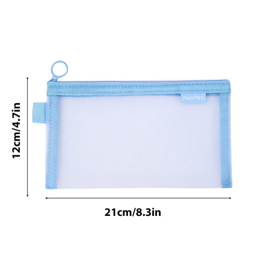 Transparent mesh pencil case zippered large capacity 1
