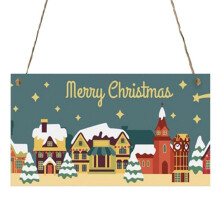 Wooden Christmas Hanging Ornaments Set of 12