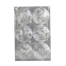 Christmas Ball Ornament Transparent 6 cm Blue White 6 pcs