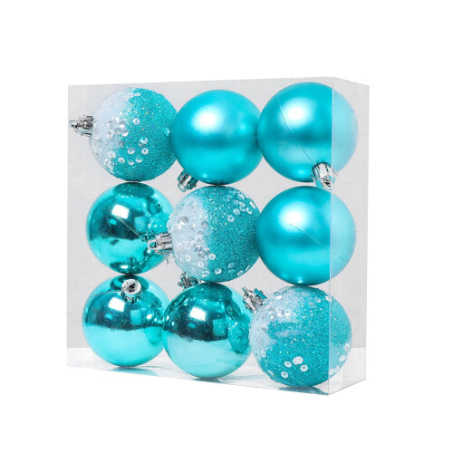 Christmas Tree Ornaments Blue Balls 6cm 9 pcs