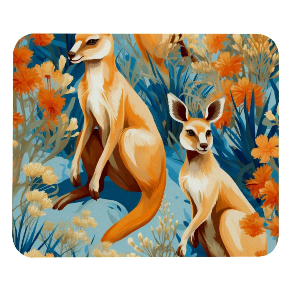 Kangaroo Flower Mouse Pad Anti-Slip Rubber Base 917087732406
