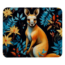 Square mouse pad with kangaroo leaf design, non-slip rubber
