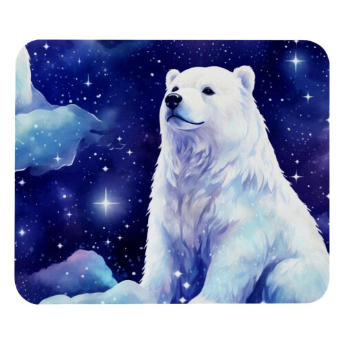 Polar Bear Starry Sky Mousepad Non-Slip Waterproof  Cloth