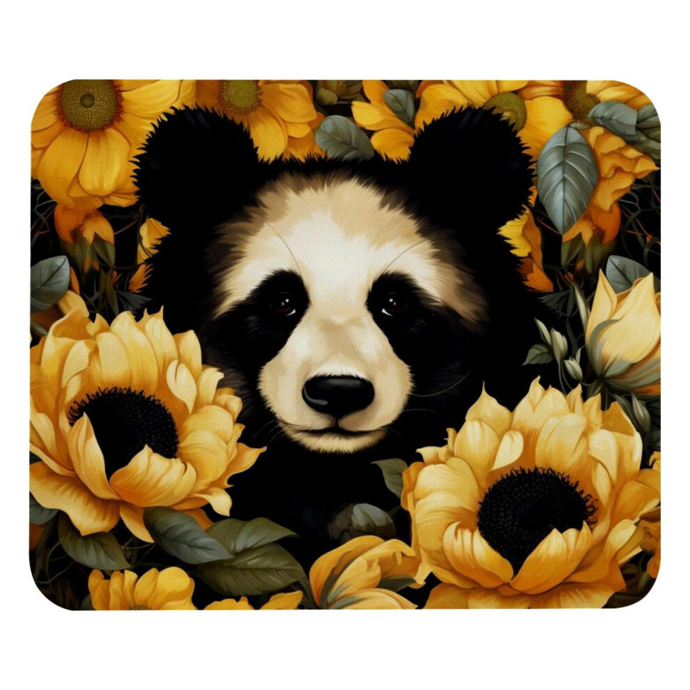 Square Mouse Pad With Panda Sunflower Pattern 1 Pcs 917087733007