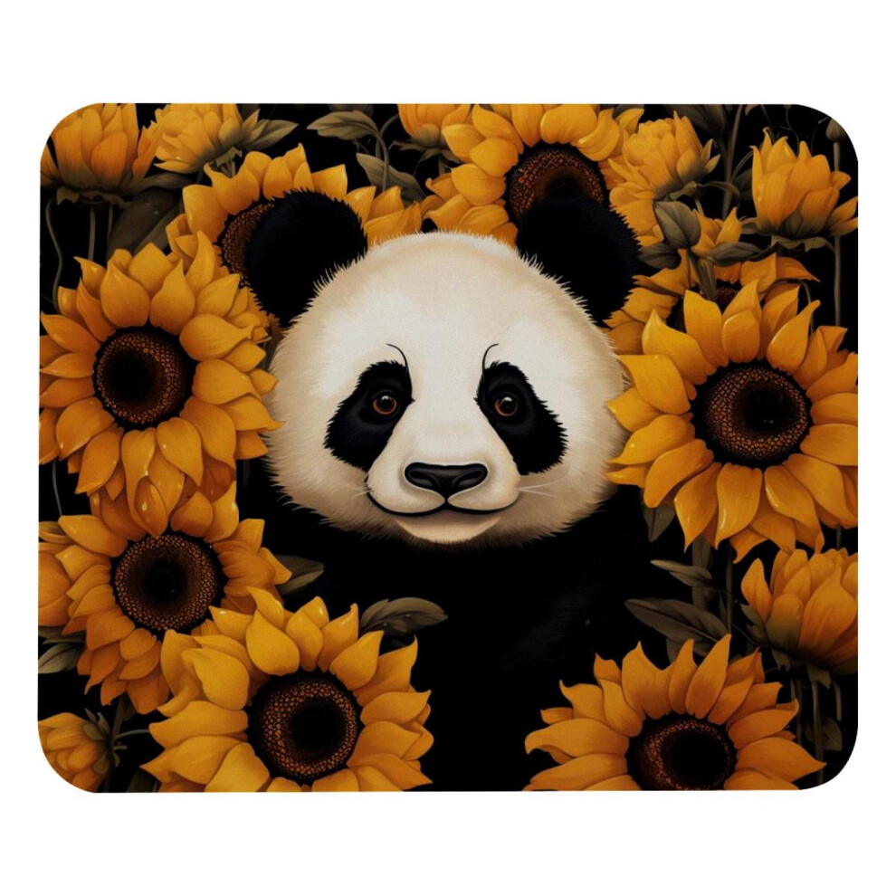 Panda Sunflower Mouse Pad Cloth With Rubber Base 21X25cm 917087732987