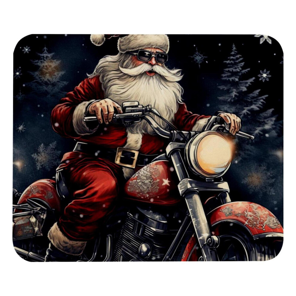 Santa Claus Motorcycle Mouse Pad Ergonomic Thick 30X20cm 917087733021
