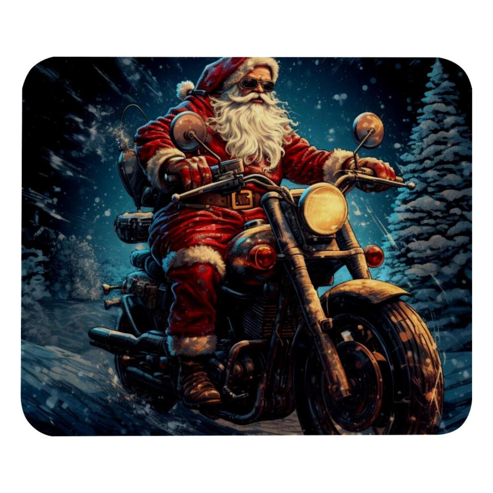 Santa Claus Motorcycle Mouse Pad Textured Non-Slip 8.3X9.8 917087733182