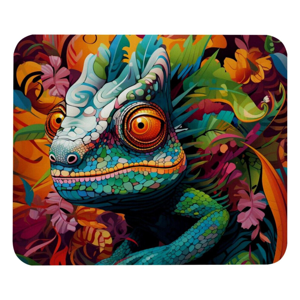 Square Mouse Pad Chameleon Design Non-Slip Rubber Base 917087732505