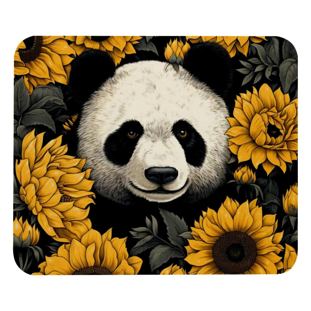 Square Mouse Pad Panda Sunflower Design 8.3X9.8 Inch 917087732802
