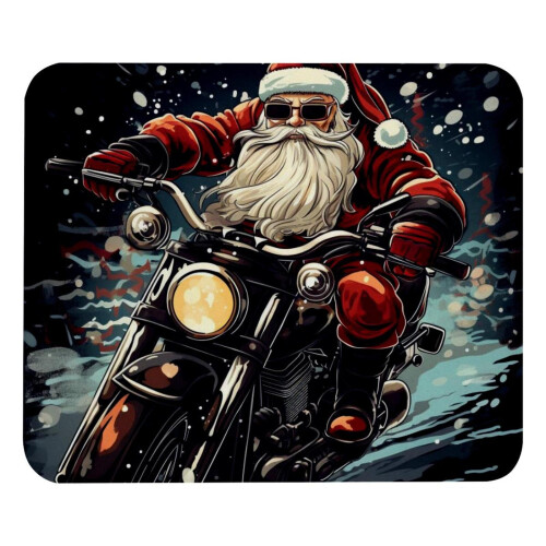 Santa Claus motorcycle mouse pad ergonomic thick 30x20cm