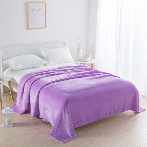 Microfiber Flannel Blanket Soft Ultra-Warm Purple 1 Pack