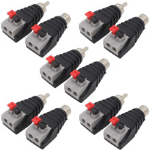Högtalarkabel för phono till ljudhane hona RCA-kontaktadapter, 10-pack (5 hanar och 5 honor)