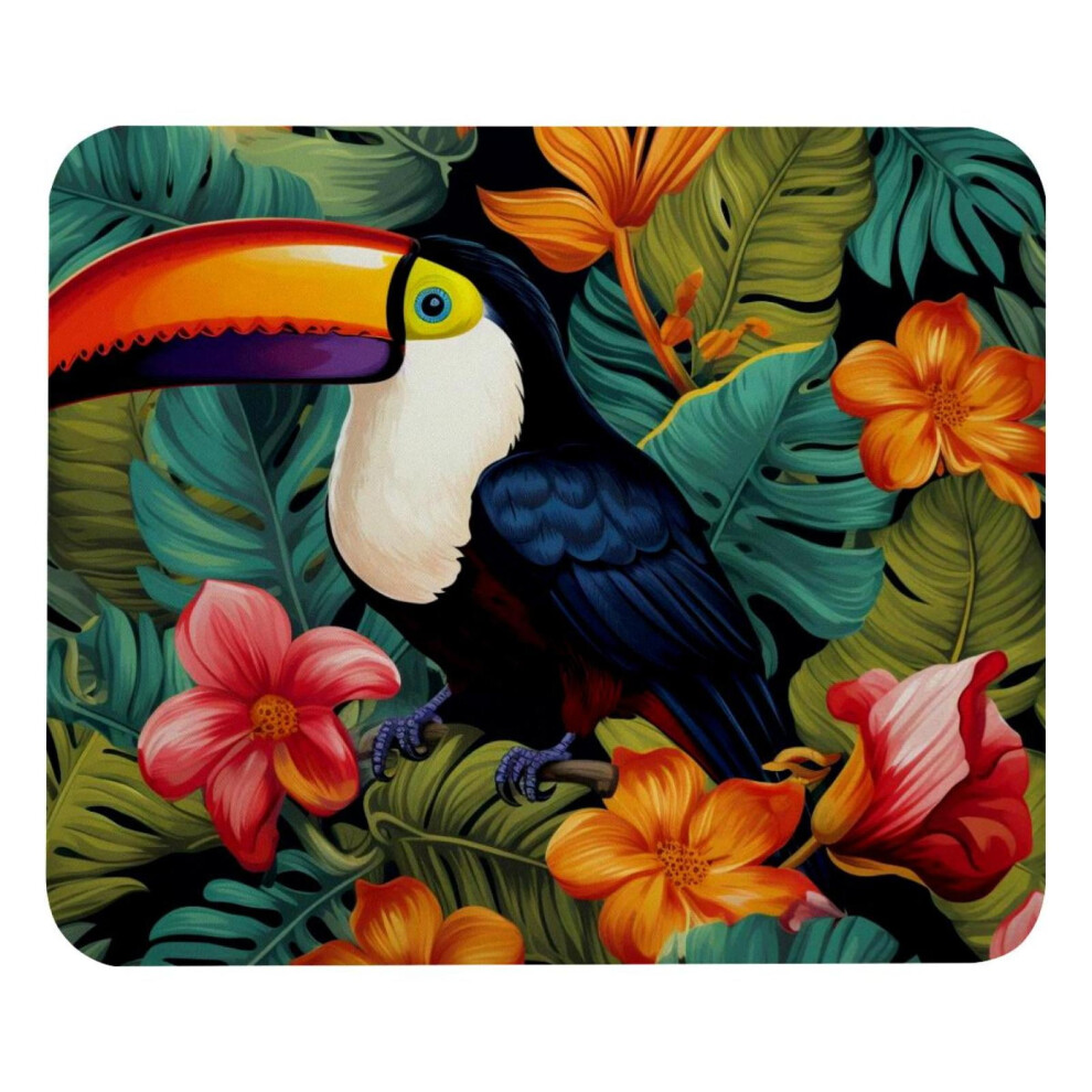 Toucan Plants Print Mousepad Non-Slip Waterproof 24X10 In 917087735766