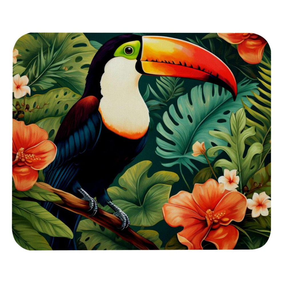 Toucan Plants Print Mouse Pad Premium Textured Non-Slip 917087735803