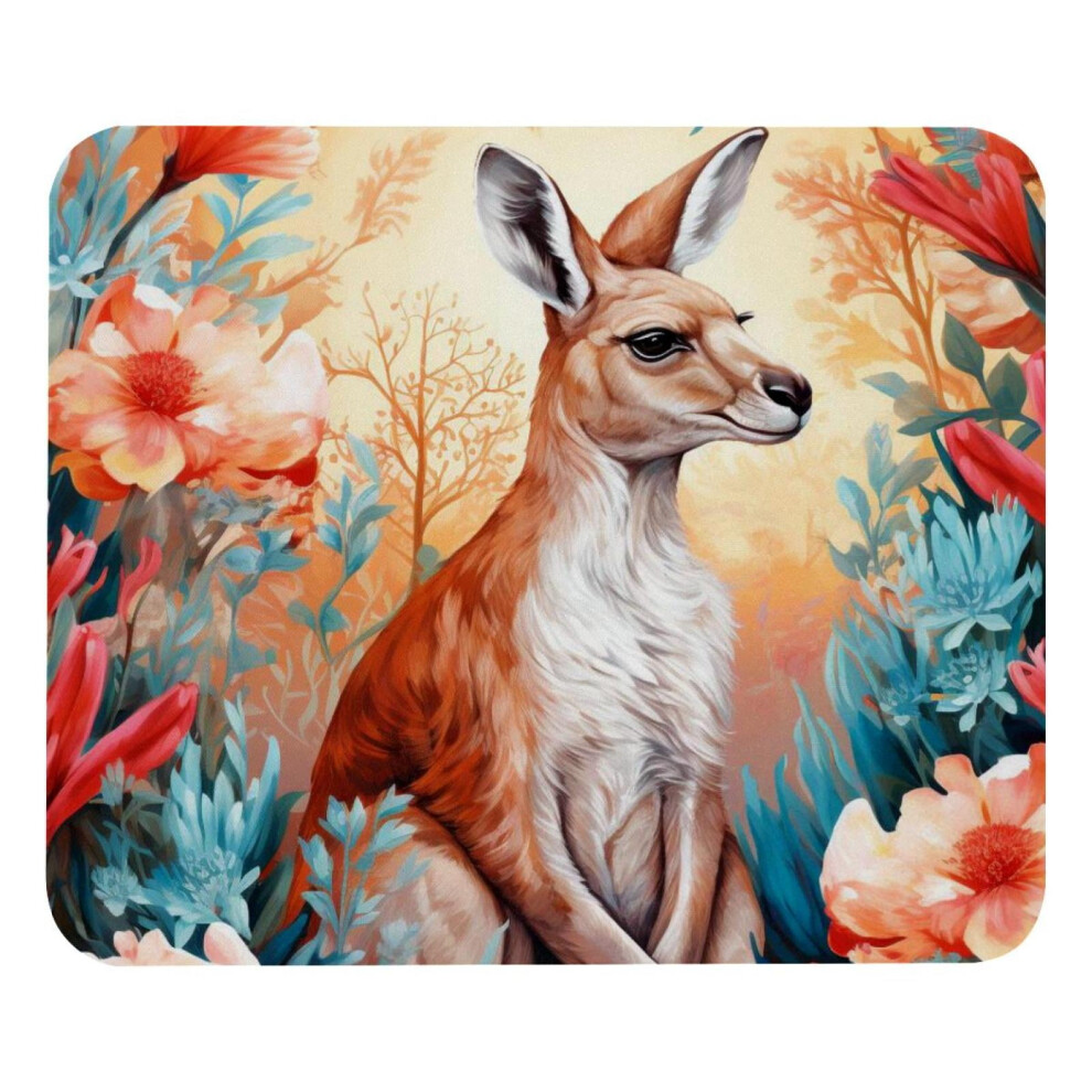 Kangaroo Flowers Mouse Pad Smooth Non-Slip 8.3X9.8 In 917087735902