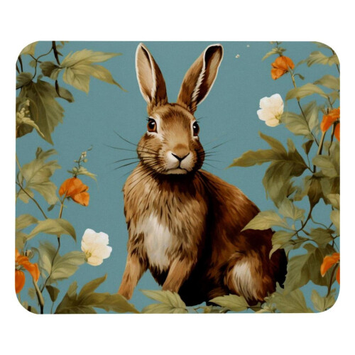 Rabbit Leaves Mouse Pad Anti-slip Rubber Base