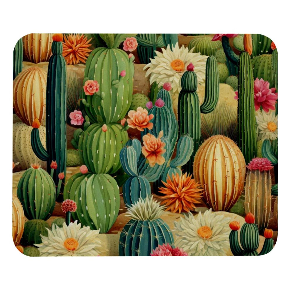 Cactus Mouse Pad Smooth Surface Non-Slip 8.3X9.8in Green 917087736084