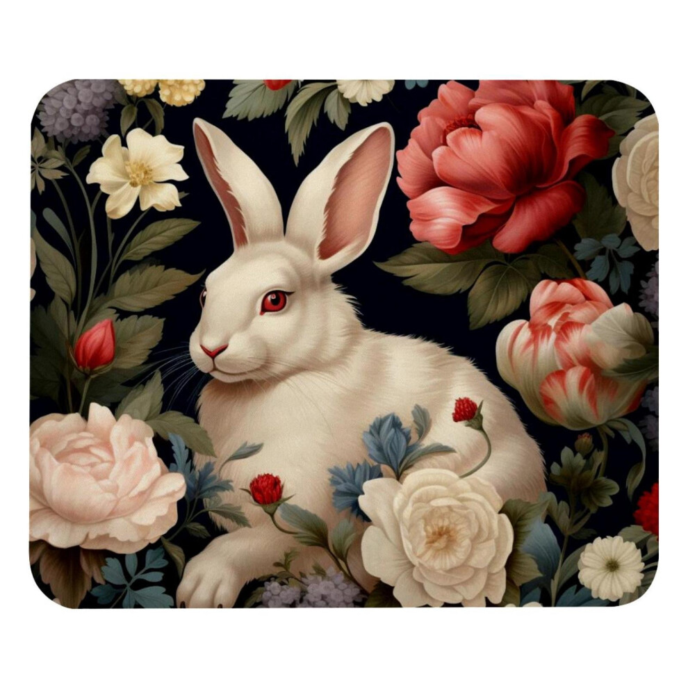 Rabbit Flower Mousepad Non-Slip Waterproof 24X12 Inches 917087736060