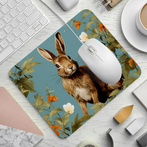 Rabbit Leaves Mouse Pad Anti-slip Rubber Base 1