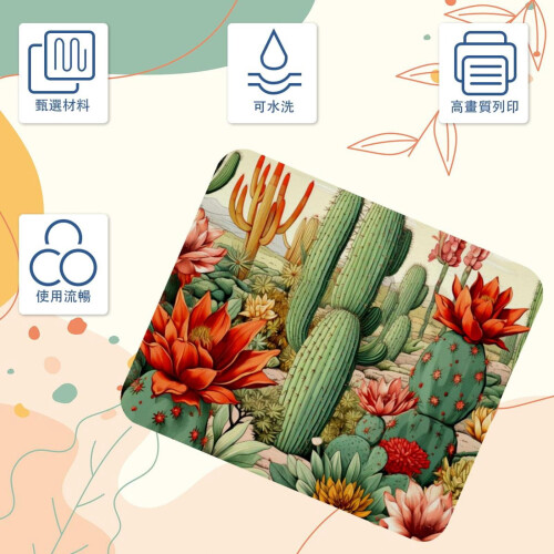 Cactus Cartoon Mouse Pad Ergonomic Thick 24x10 inch 2