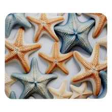 Starfish Print Desk Mat Rubber Base Small