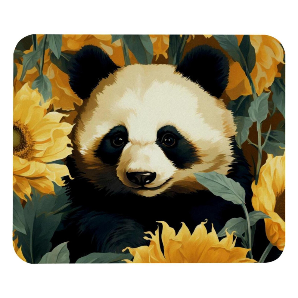 Panda Sunflower Desk Mat Small Gaming Mouse Pad Rubber Base 917087736763