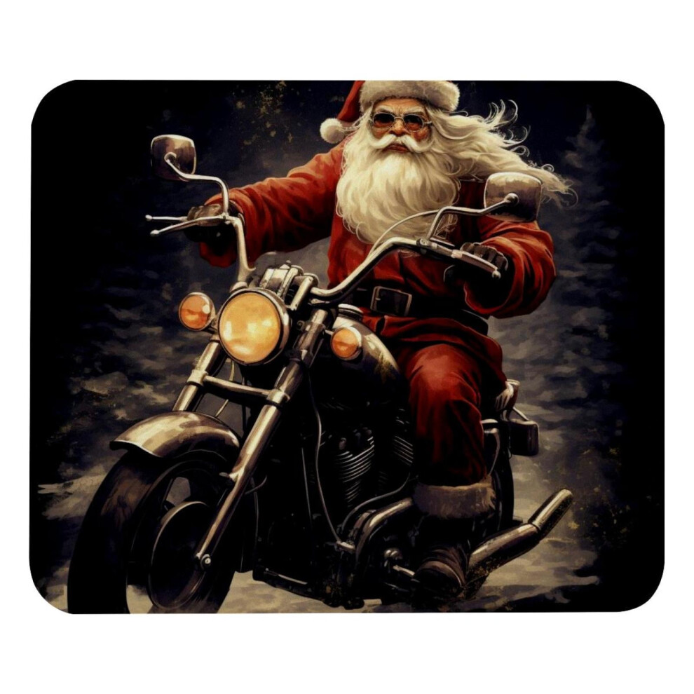 Santa Claus Motorcycle Desk Mat Rubber Base 30X60cm 917087736985