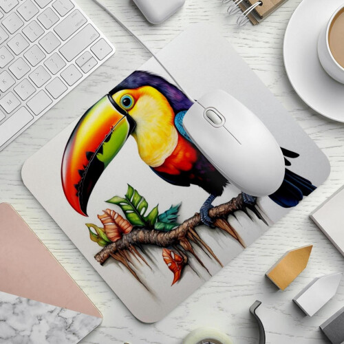 Toucan Pattern Mouse Pad Anti-Slip Rubber Base 1