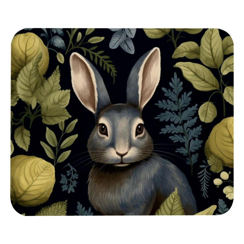 Rabbit Leaves Mouse Pad Premium Textured 8.3X9.8 In Green 917087736626