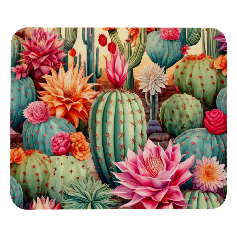 Square Cactus Mouse Pad With Non-Slip Rubber Base 917087737289