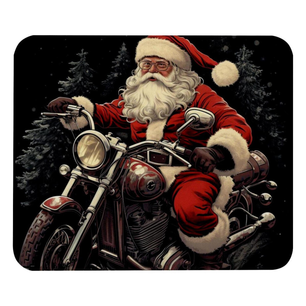 Santa Claus Motorcycle Mouse Pad Textured Non-Slip 8.3X9.8 917087737104