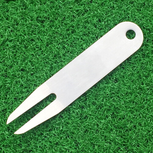 Golf divot tool curved fork strap green 2 pcs 2
