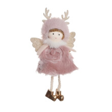 Ornements de Noël Vigorbear Ange, poupée ange mignonne avec bois de cerf, décorations à suspendre pour sapin de Noël