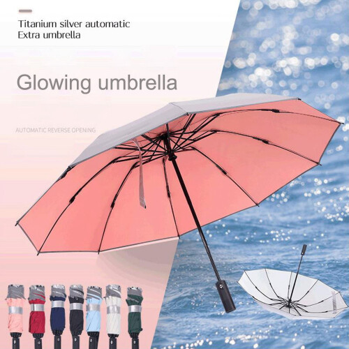 Titanium Silver Windproof Folding Umbrella 10K 2