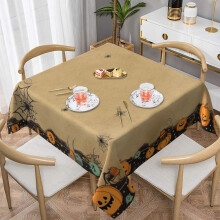 Halloween pumpkin tablecloth white square