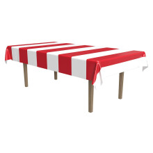 Nappe à rayures rouges et blanches, accessoire de fête (1 unité) (1/paquet)