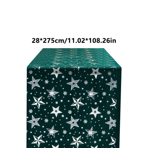Christmas tablecloth cotton red gold stars rectangular 2