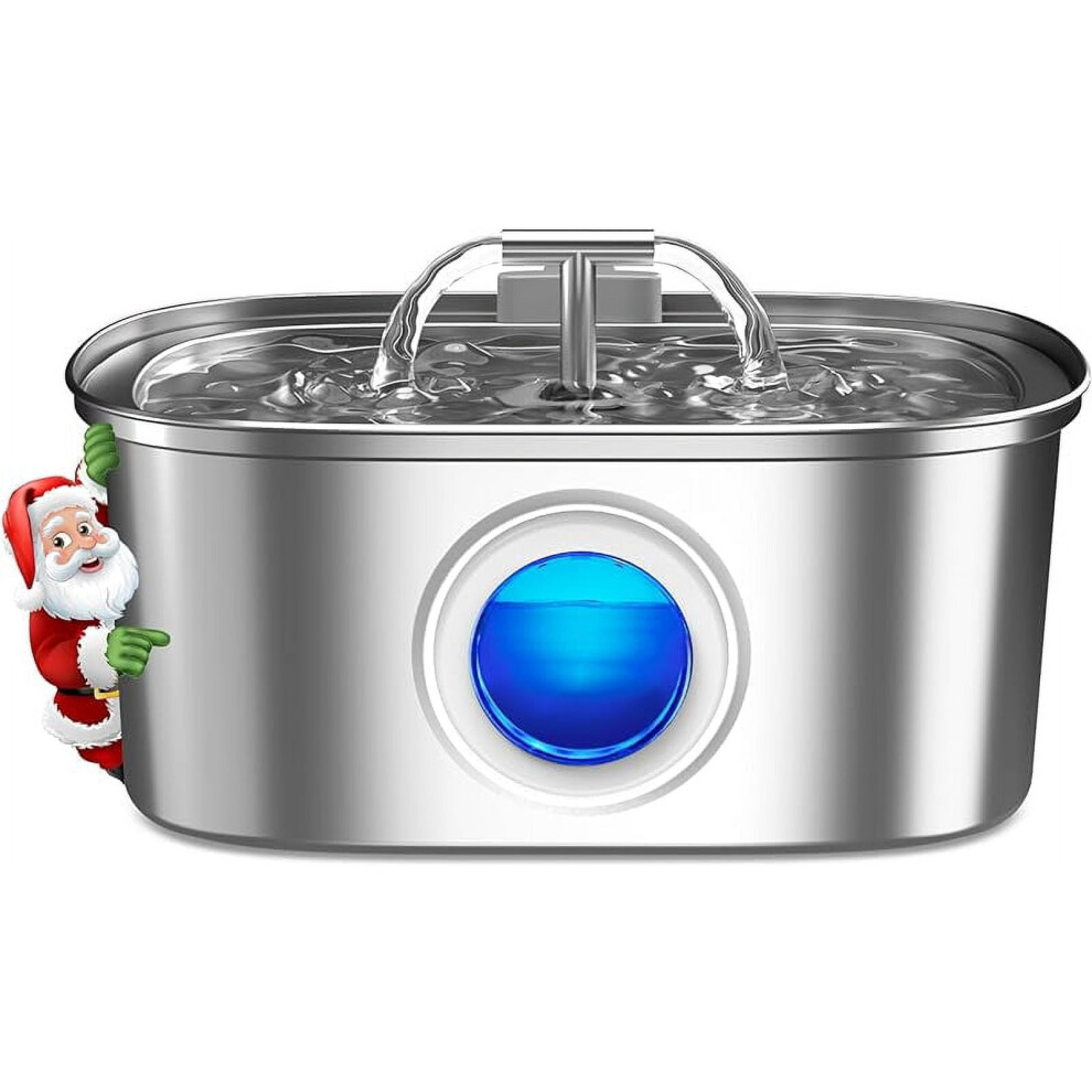 Stainless Steel Cat Fountain 3.2L With 8 Filters 9178400402807