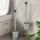 Ensemble de brosse de toilette en silicone avec support mural et couvercle 8