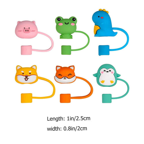 Silicone Dust-proof Straw Caps 6 Pcs 1
