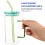 Glasbecher für Eiskaffee mit Deckel und Strohhalm, 473 ml 3