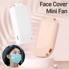 Hesroicy gezichtsmasker met mini-ventilator, laag geluidsniveau, natuurlijke luchtstroom, herbruikbaar, met clip, USB-oplaadfunctie, luchtfilter voor