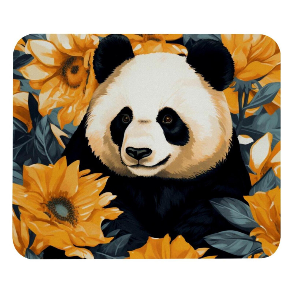Panda Sunflower Mouse Pad Non-Slip Rubber Base 917087758215