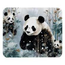 Snow Panda Mouse Pad Non-Slip Rubber Base 8.3 x 9.8 Inches