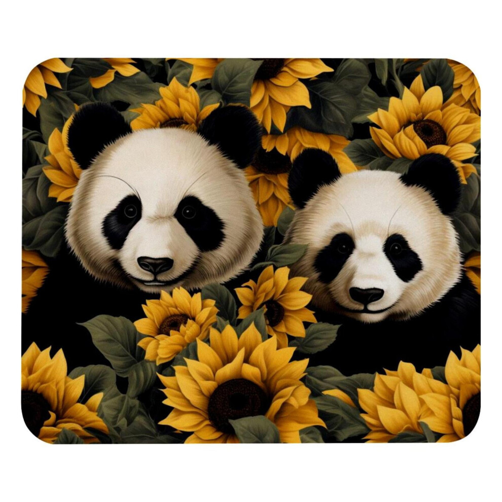 Panda Sunflower Mouse Pad Cloth With Rubber Base 21X25cm 917087758116