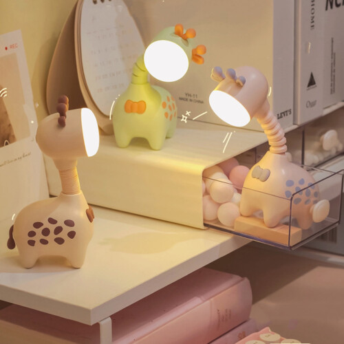 Veilleuse girafe de dessin animé, lampe LED rechargeable USB 2
