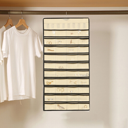 Schmuckaufhänger Beige 48 Fächer 2